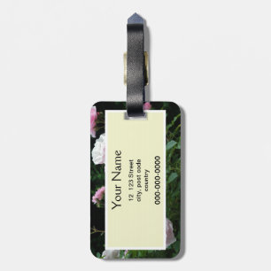 snygga rosa och vita rosbuskar. Blommig, Bagagebricka