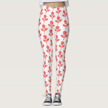 Snygga Rosa Rosor Trendiga Leggings