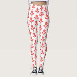 Snygga Rosa Rosor Trendiga Leggings