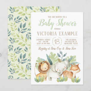 Snygga safari-baby shower-inbjudningar för pojkar inbjudningar