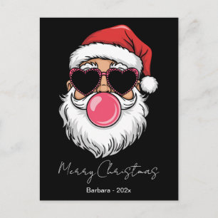 Snygga Santa Bubble Gum Rosa Hjärtformade Glasögon Helg Vykort