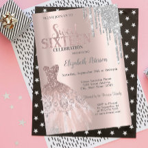 Snygga silverglitterdroppar, klänning rose gold Sw