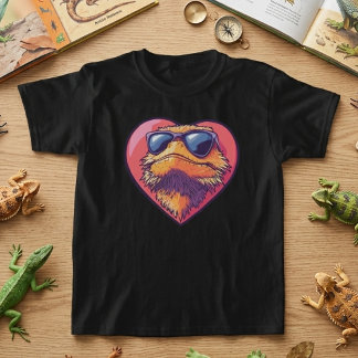 Snygga Skäggagam Solglasögon Hjärta T Shirt