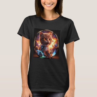 Snygga Skateboard Katter i Galaxer med Eldstorm Ex T Shirt