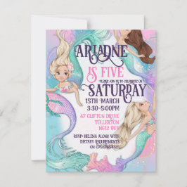Snygga små sjöjungfru-inbjudningar inbjudningar