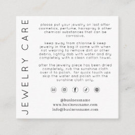 Snygga smycken skötsel instruktioner tack företag tilläggskort