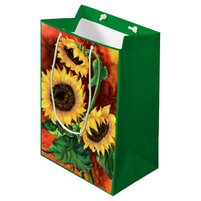 Snygga solblommor Gift Bag (Framsidan Vinklad)