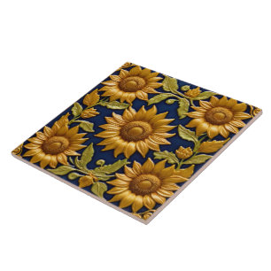 Snygga solblommor Modern samling Kakelplatta