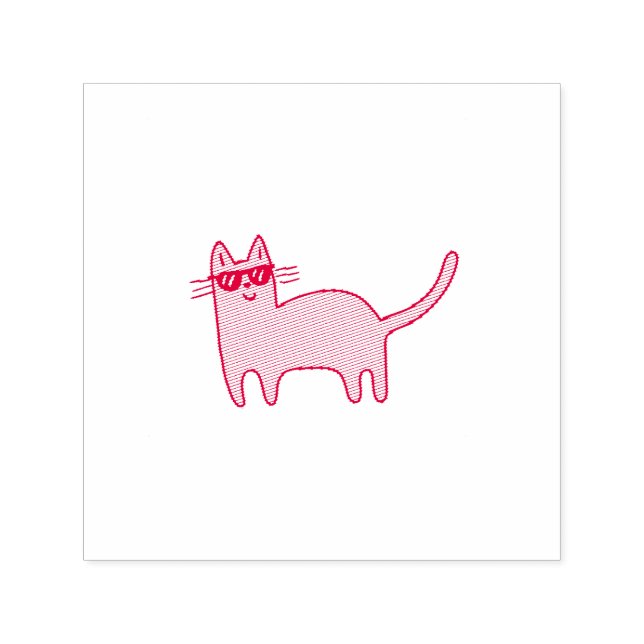 Snygga solglasögon katt självfärgande stämpel (Design)