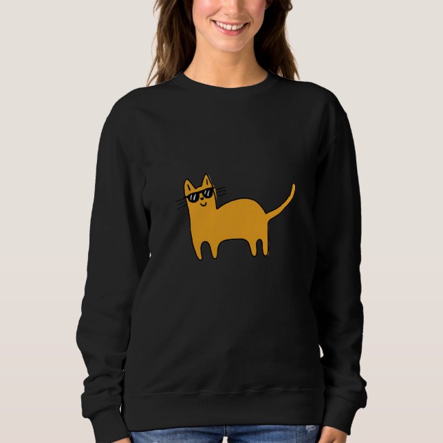Snygga solglasögon katt t shirt (Framsida)