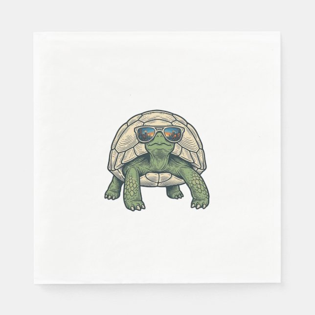 Snygga solglasögon Sköldpadda Vintage Vector Desig Pappersservett (Framsidan)