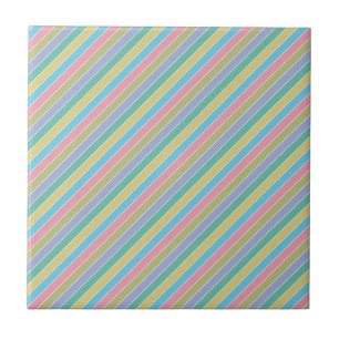 Snygga Stilfulla Färgglada Diagonala Randiga Kakelplatta