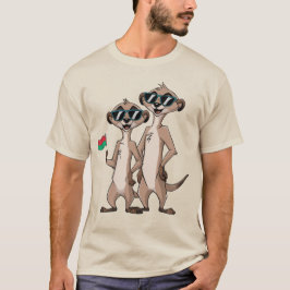 Snygga surikater med solglasögon - Roligt Safari D T Shirt