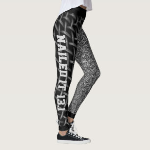 Snygga svart & vit abstrakt Nådde det Leggings