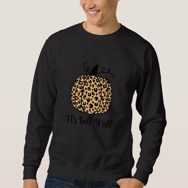 Snygga Thanksgiving Höst Känslor Höst Leopard Pump Lång Ärmad Tröja (Framsida)