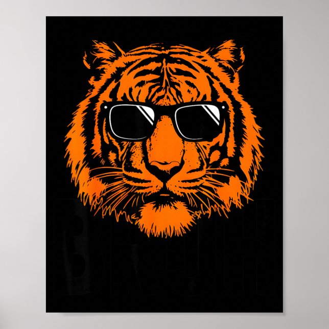 Snygga tiger solglasögon grafisk vilddjursdesign poster (Framsidan)