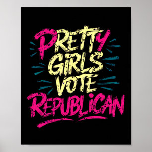 Snygga tjejer röstar republikanska konservativa pa poster