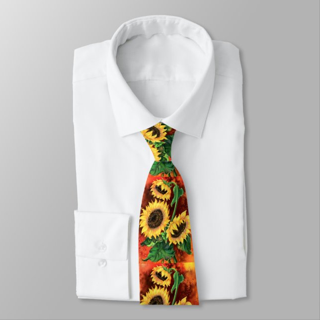 Snygga tre solblommor Neck Tie Slips (Bunden)