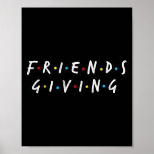 Snygga vänner ger present till festen Rolig Thanks Poster