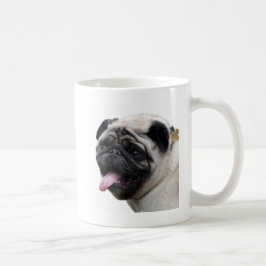 Snygga vita Pug-fotoaccessoarer, lägg till namn Kaffemugg