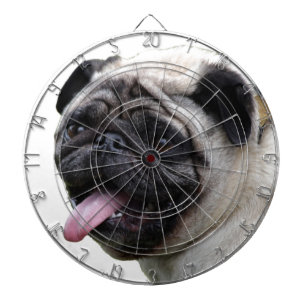 Snygga vita Pug-fotoaccessoarer, lägg till namn Piltavla