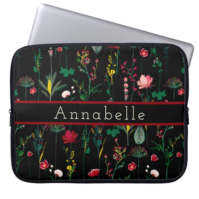 Snygga Wildblommor Personalize Laptop Fodral (Framsidan)