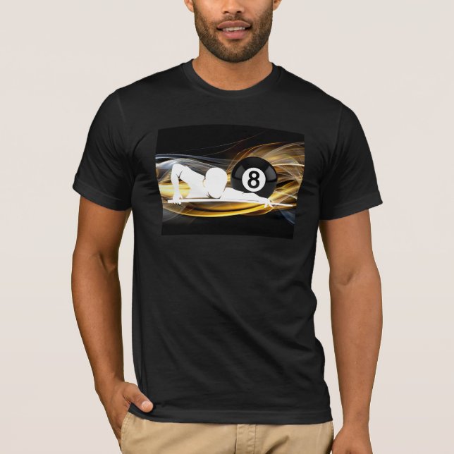 Snyggaste 8 Ball Biljard T-shirt (Framsida)