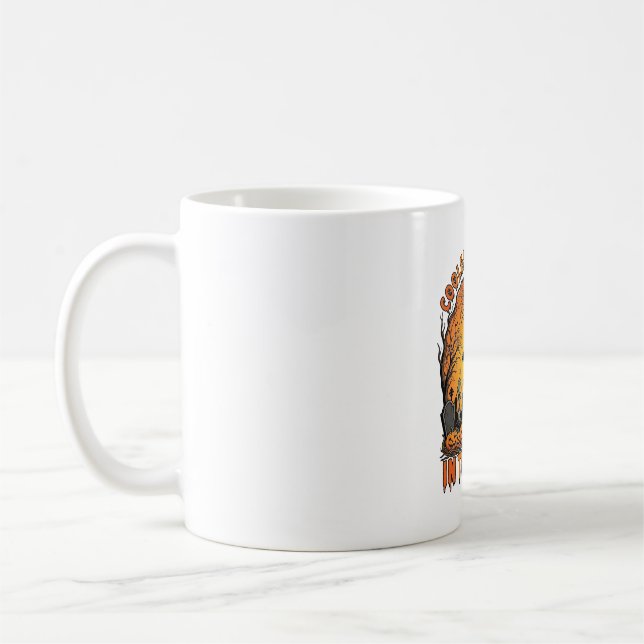 Snyggaste Halloween Pumpafält Häxa Spindlar Grav Kaffemugg (Vänster)