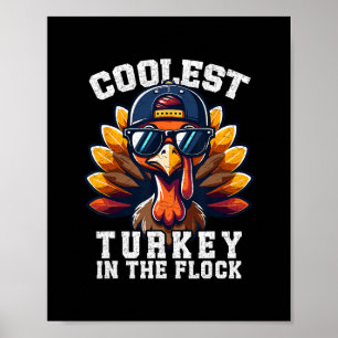 Snyggaste kalkon Thanksgiving småpojkar barn män Poster