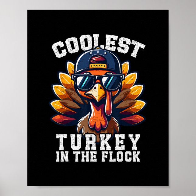 Snyggaste kalkon Thanksgiving småpojkar barn män  Poster (Framsidan)