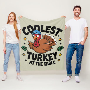 Snyggaste kalkonen vid bordet Thanksgiving-middag Fleecefilt