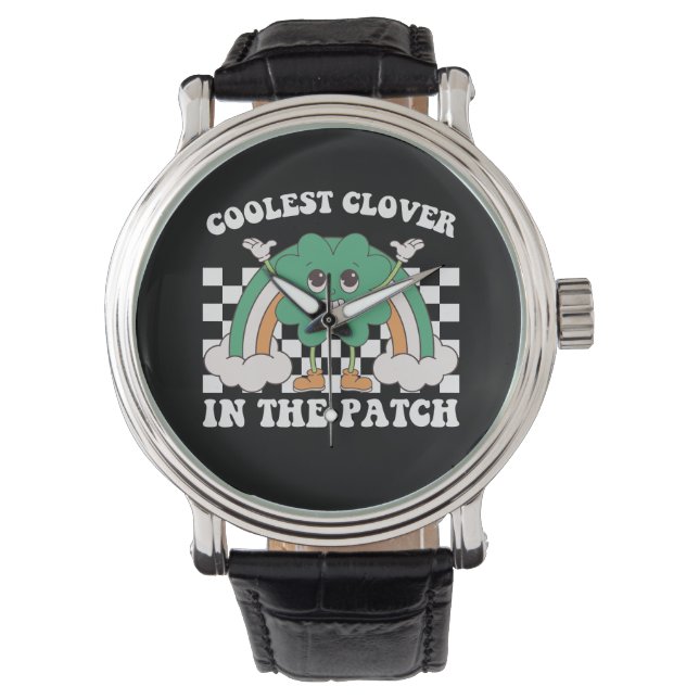 Snyggaste klöver i lappen St. Patricks dag Armbandsur (Framsida)