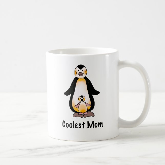 Snyggaste mamma pingvin familj design kaffemugg (Höger)