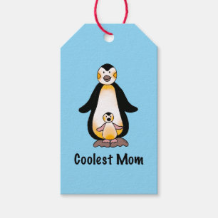 Snyggaste mamma Pingvinfamiljdesign Presentetikett