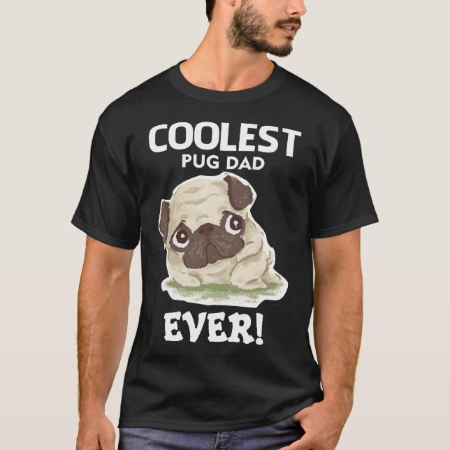 Snyggaste Mops-Pappa Genom Tiderna T Shirt (Framsida)