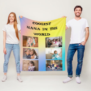 Snyggaste Nana i Världen 6 Familjefoton Fleecefilt