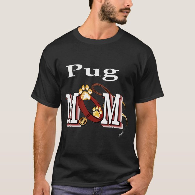 Snyggaste Pug-Mamma T Shirt (Framsida)