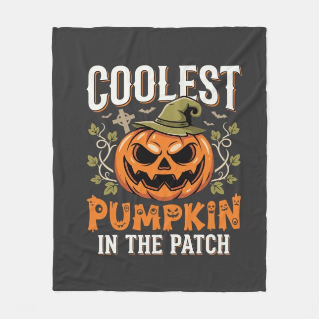 Snyggaste pumpen i lapparken Halloween-design Fleecefilt (Framsidan)
