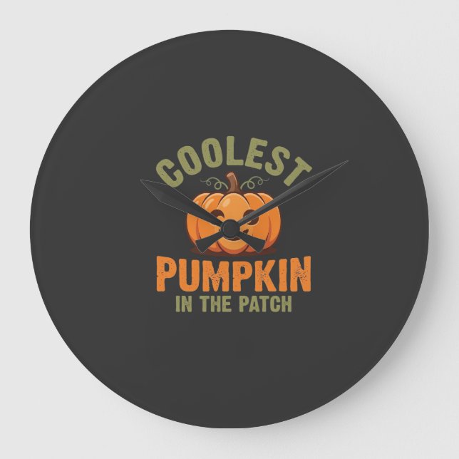 Snyggaste pumpen i lapparken Halloween-design Stor Klocka (Framsida)