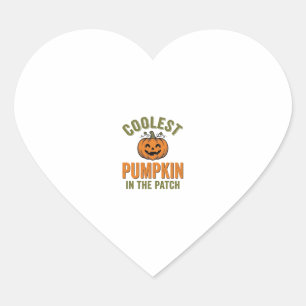 Snyggaste pumpen i lappen Vintage Halloween-dekor Hjärtformat Klistermärke