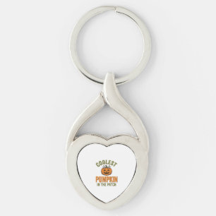 Snyggaste pumpen i lappen Vintage Halloween-dekor Twisted Heart Silverfärgad Nyckelring