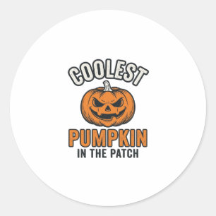 Snyggaste pumpen i lappen Vintage Halloween-tröja Runt Klistermärke