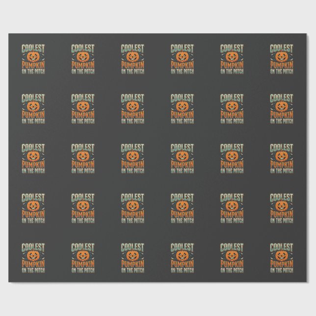 Snyggaste pumpen på Halloween-placken design_1 Presentpapper (Platt)