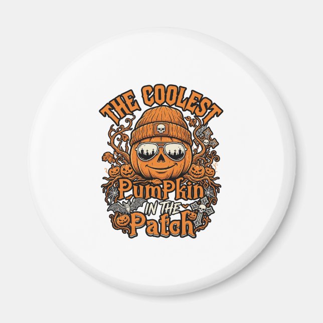 Snyggaste Pumpkin Patch Halloween-barnvantar solgl Magnet (Framsidan)