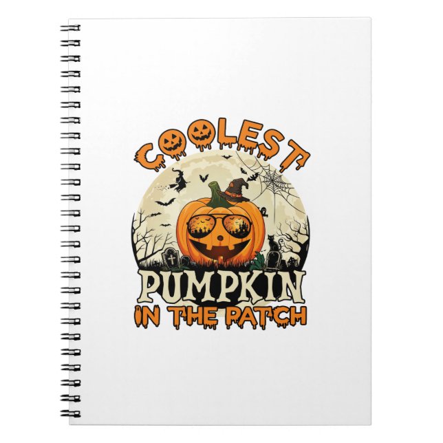 Snyggaste Pumpkin Patch Solglasögon Häxa Hatt Hall Anteckningsbok (Framsidan)