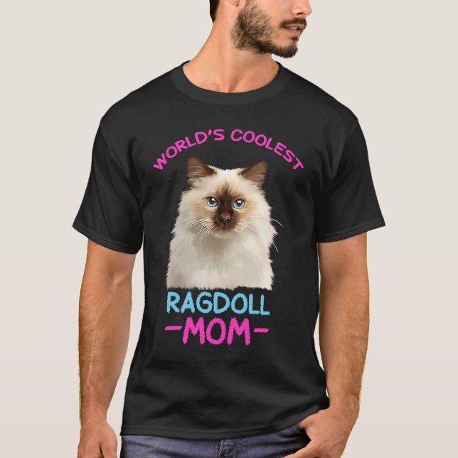 Snyggaste Ragdoll-Mamma  Mammapuss T Shirt (Framsida)
