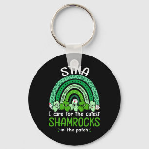 Snyggaste Shamrocks Sjuksköterska St Patricks Day Nyckelring