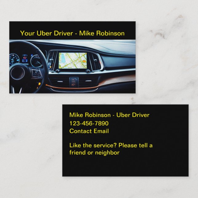 Snyggaste Uber-resa hämtar visitkort  (Fram/baksida)