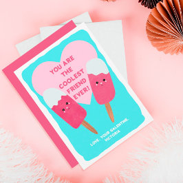 Snyggaste vän Popsicle Galentine Alla hjärtans dag Julkort