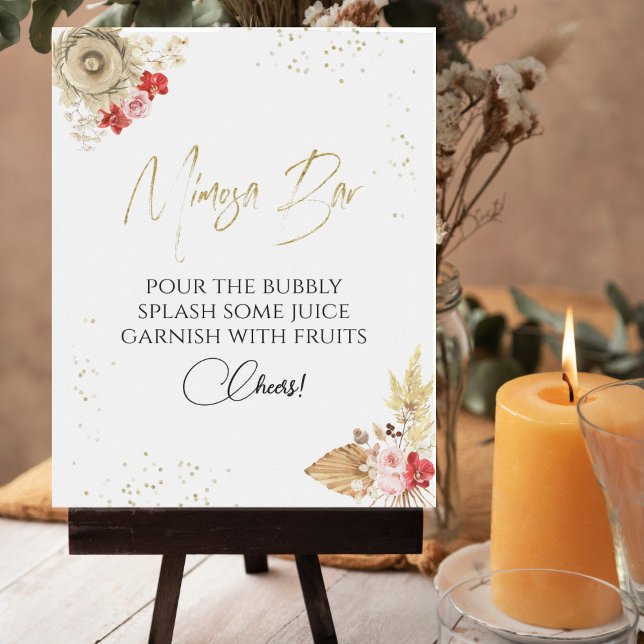 Snygggörning Boho Cocktail Förgylld Mimosa Bar Sky Poster (Skapare uppladdad)